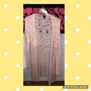 Pink and white cardigan